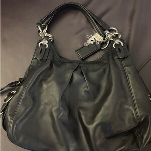 Coach Mia black leather hobo shoulder bag